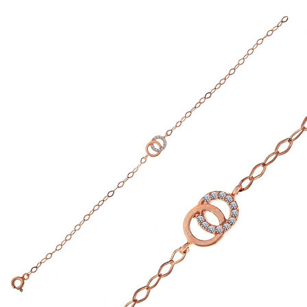 Supertrend Gümüş Rose Birleşik Halkalar Kadın Kolye