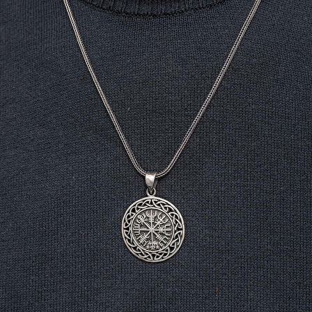 Supertrend Gümüş Viking Pusula Erkek Kolye