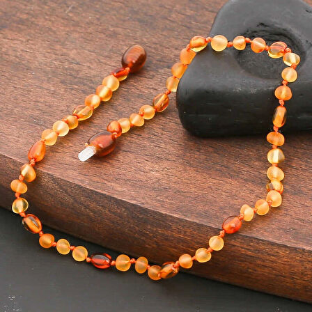 Supertrend Bebek Damla Kehribar Diş Kolye