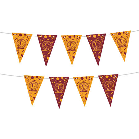 Champion Sarı Kırmızı Üçgen Flama Süsleme Seti