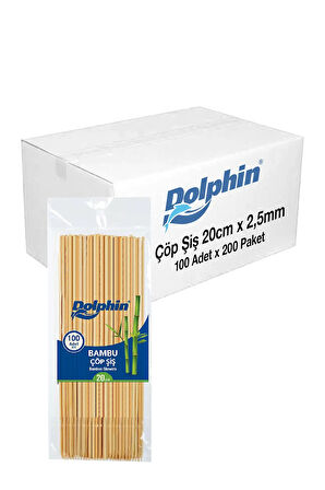Supertrend Bambu Çöp Şiş 20cm x 2,5 mm 100lü x 200 Paket (Koli)