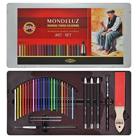 Supertrend Mondeluz Aquarell Art Set Sulandırılabilir Resim Kalemi Seti 32 Parça Metal Kutu