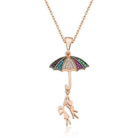 Supertrend ​gümüş Şemsiye Tutan Aşıklar Kolye