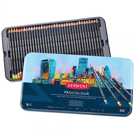 Supertrend Procolour Kuru Boya Kalemi Seti 36'lı Teneke Kutu