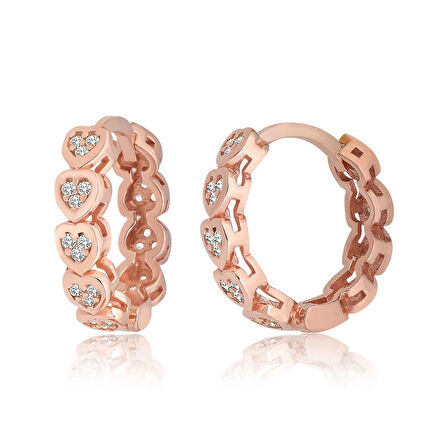 Supertrend Gümüş Kalpli Zirkon Taşlı Halka Kadın Küpe