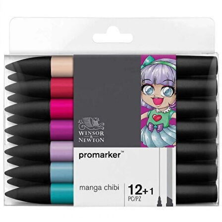 Supertrend ProMarker Kalem Seti 12+1 Renk MANGA CHIBI