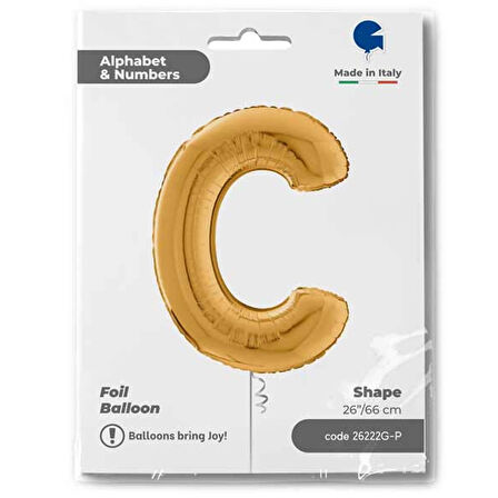 C Harf Supertrend Altın Folyo Balon 26"