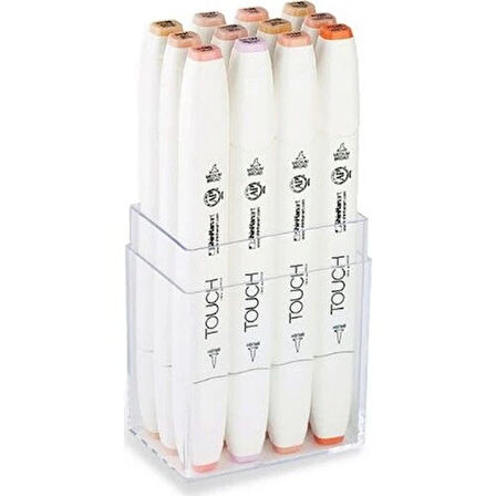 Touch Twin Brush Marker Fırça Uçlu Marker Seti 12 Renk TEN RENKLERİ