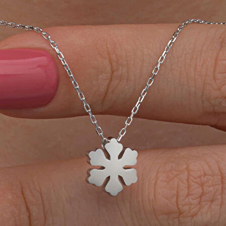 Supertrend Gümüş Minimal Kar Tanesi Kadın Kolye