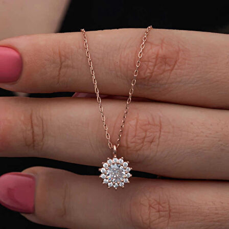 Supertrend Gümüş Rose Minimal Yuvarlak Anturaj Kadın Kolye