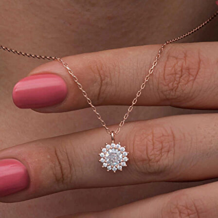 Supertrend Gümüş Rose Minimal Yuvarlak Anturaj Kadın Kolye