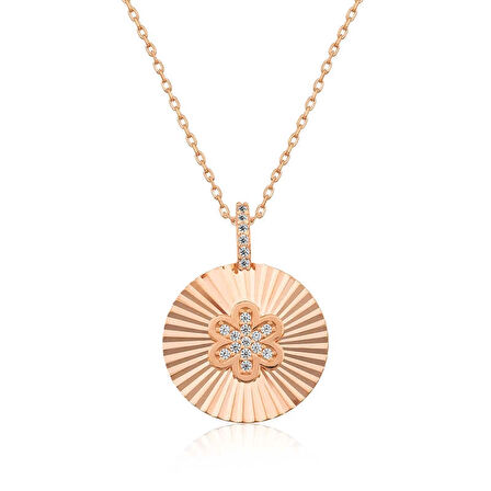 Supertrend Gümüş Rose Fırfırlı Çiçek Kadın Kolye