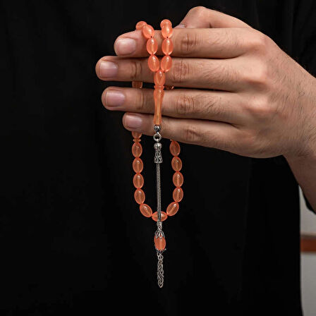 Supertrend Gümüş Püskül Sıkma Kehribar Tesbih