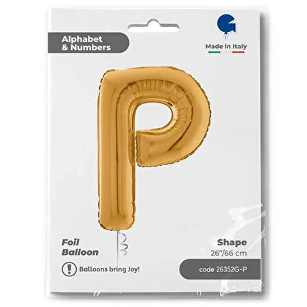 P Harf Supertrend Altın Folyo Balon 26"