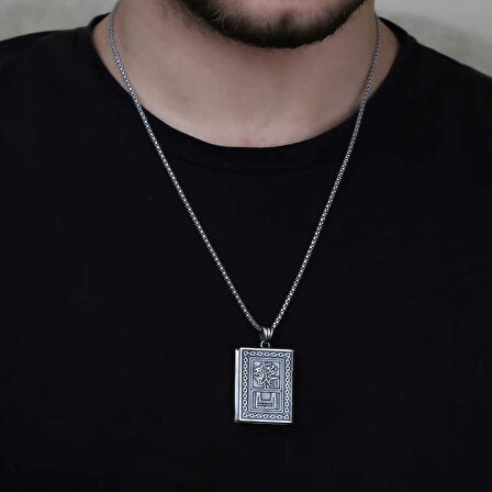 Supertrend Gümüş İçi Açılabilen Muhammed Yazılı Muskalık Kolye