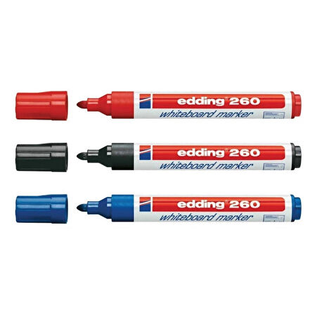 Supertrend 260 Whiteboard Marker Yazı Tahtası Kalemi Seti 3'lü Siyah, Kırmızı, Mavi