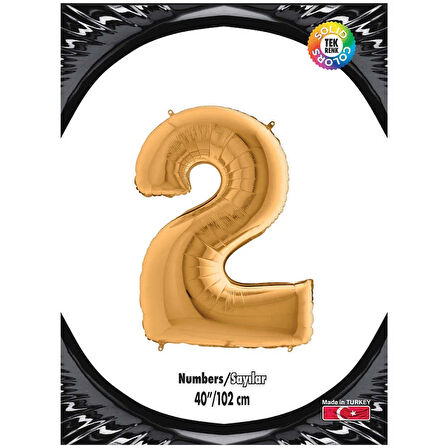2 Rakam Altın Folyo Balon 40"