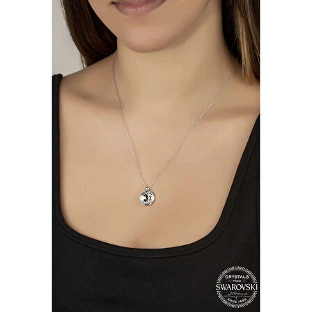 Supertrend Swa Crystal Taşlı Çerçeveli Gümüş Kadın Kolye