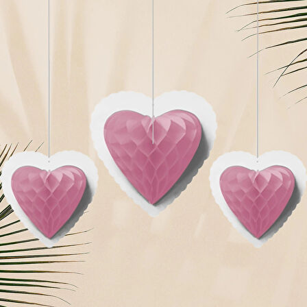 Üçlü Kalp Petek Süs