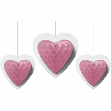 Üçlü Kalp Petek Süs