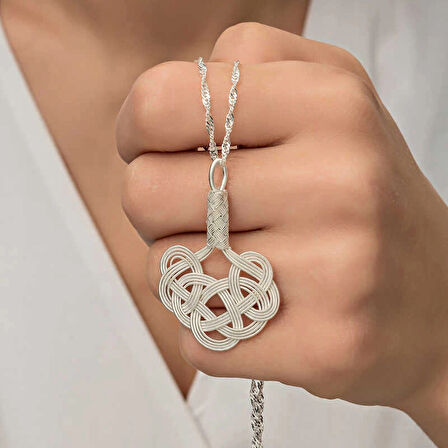 Supertrend Gümüş Kazaziye Örgü Kadın Kolye