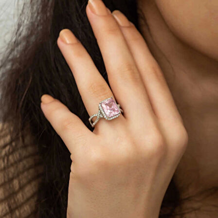 Supertrend Gümüş Pembe Baget Kadın Yüzük