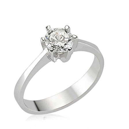 Supertrend Gümüş Tek Taş Kadın Yüzük