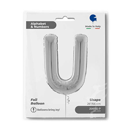 U Harf Supertrend Gümüş Folyo Balon 26"