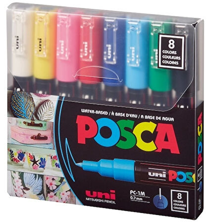 Supertrend Posca PC-1M 0.7 Su Bazlı Boyama Markörü Seti Ana Renkler 8 RENK