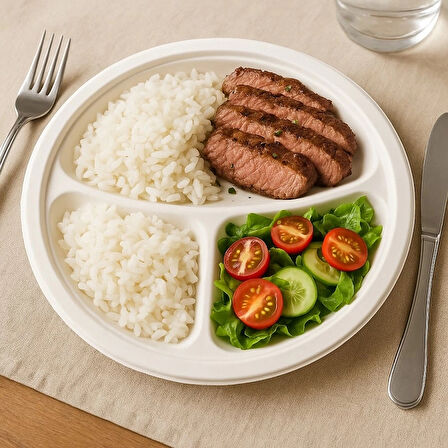 Supertrend Doğa Dostu Tabak 26cm 3 Gözlü 10lu