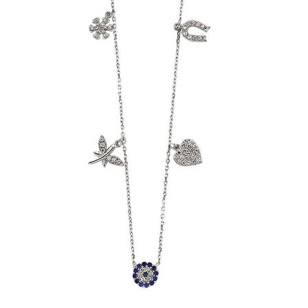 Supertrend Gümüş Nazarlı Şans Kolyesi