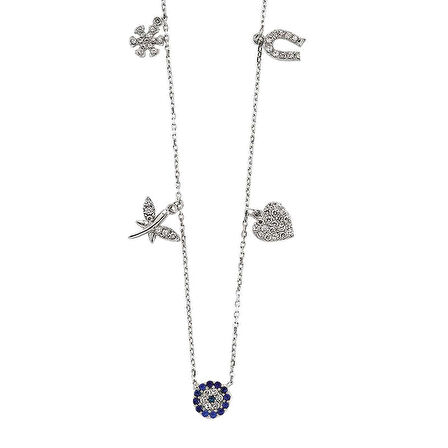 Supertrend Gümüş Nazarlı Şans Kolyesi