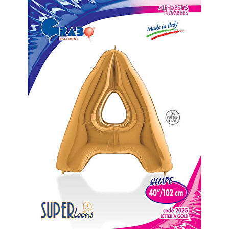 A Harf Supertrend Altın Folyo Balon 40"