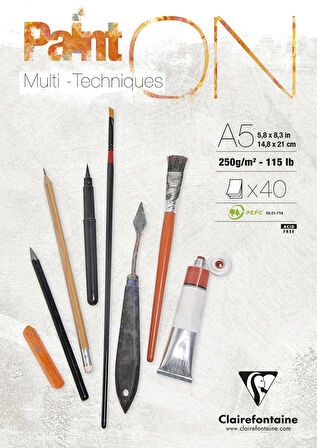 Supertrend Paint'On Multi-Techniques Karışık Teknik Eskiz Çizim Defteri 250 gr. A5 50 yp.