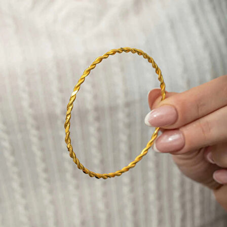 Supertrend Gümüş Gold İkili Burgu Kadın Bilezik