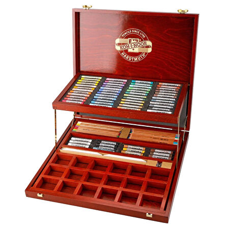 Supertrend 8896-02 Gioconda Artist's Set Karakalem Eskiz Resim ve Çizim Seti 117 Parça Ahşap Kutulu
