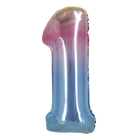 1 Rakam Rainbow Folyo Balon 40"