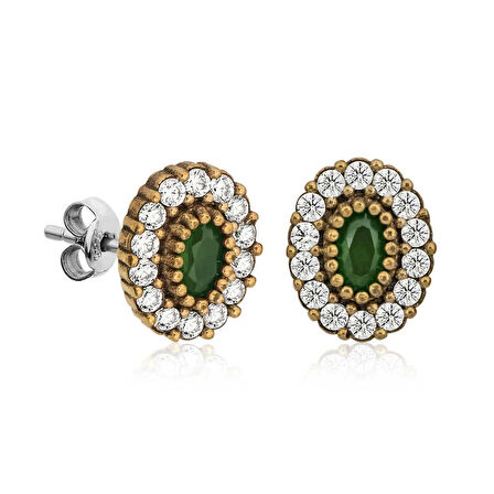 Supertrend Gümüş Otantik Oval Çivili Kadın Küpe