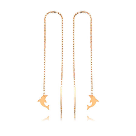 Supertrend Gümüş Zincirli Yunus Balığı Küpe