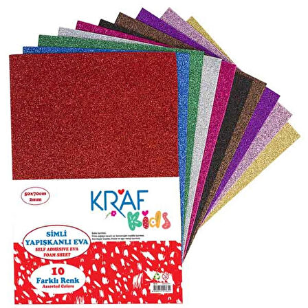 Supertrend Kids Simli Yapışkanlı Eva 50x70 cm. 10 Renk