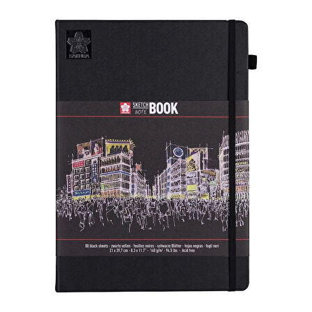 Supertrend Sketchbook Sert Kapak Eskiz Çizim Defteri Siyah Kağıt 140 gr. 21x30 cm. 80 yaprak
