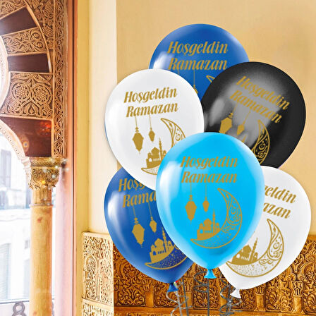 Hoşgeldin Ramazan Baskılı Pastel Balon 11"