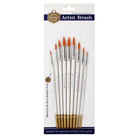 Supertrend Sentetik Yuvarlak Uçlu Fırça Seti 9'lu