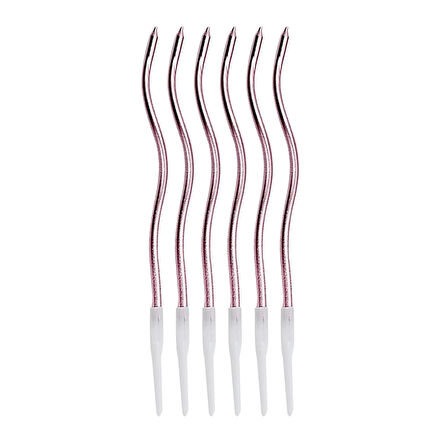 Metalik Bronz Kıvrımlı Doğum Günü Mumları