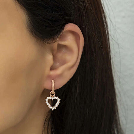 Supertrend Gümüş Halka Kalp Kadın Küpe