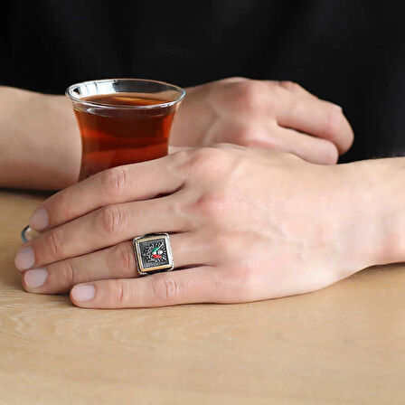 Supertrend Gümüş Osmanlı Devlet Armalı Erkek Yüzük