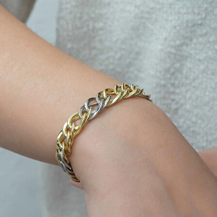 Supertrend ​gümüş İki Renkli Zincir Bileklik