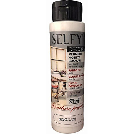 Supertrend Selfy Decor Vernikli Boya 500 cc 5802 ANTİK BEYAZ