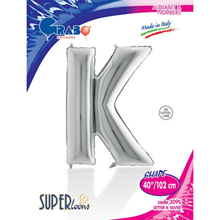 K Harf Supertrend Gümüş Folyo Balon 40"