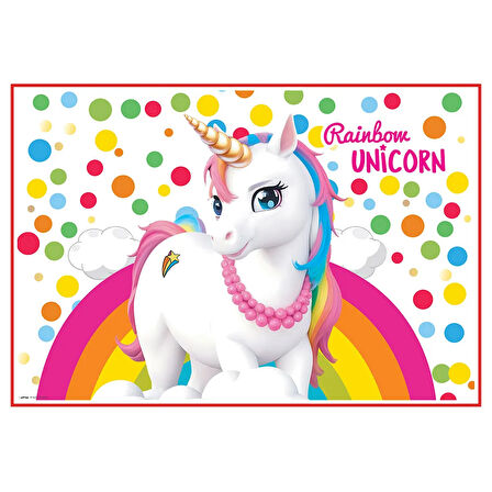Rainbow Unicorn Boyama Aktiviteli Parti Sunumu 8li